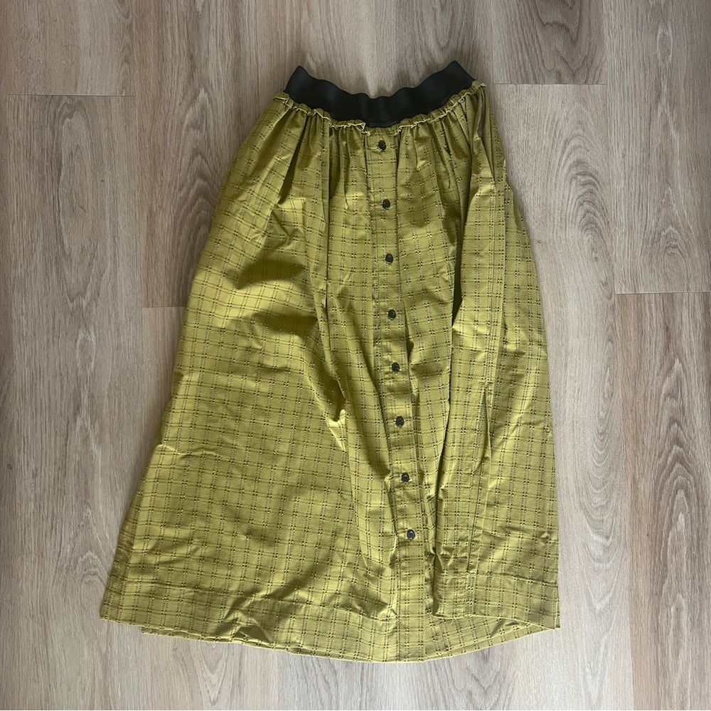 Rachel Comey Olive Green Button-Front Maxi Skirt